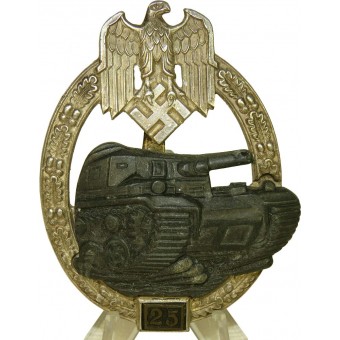 Distintivo del carro armato assalto per 25 attacchi-Panzerkampfabzeichen mit Einsatzzahl 25, JFS non marcate. Espenlaub militaria