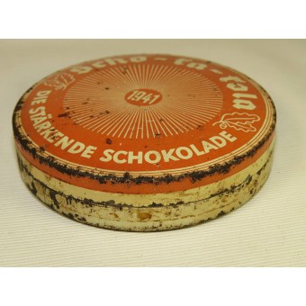 Wehrmacht Packung Scho-Ka-Kola Chocolate Can gedateerd 1941. Espenlaub militaria