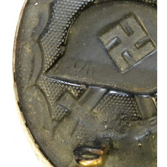 Verwundetenabzeichen in Schwartz / distintivo della ferita in Black L / 11 segnato da Wilhelm Deumer. Espenlaub militaria