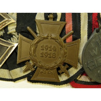 WW1 barra di combattimento medaglia. EK II-1914, Hindenburg croce e croce rossa medaglia. Espenlaub militaria