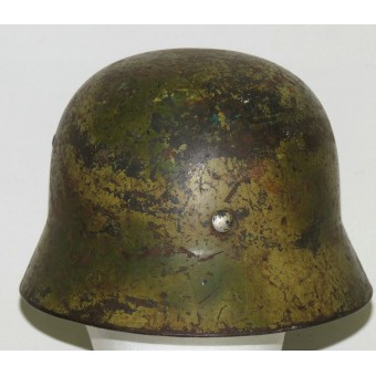 Немецкий стальной шлем Люфтваффе М 35 в камуфляже. Espenlaub militaria