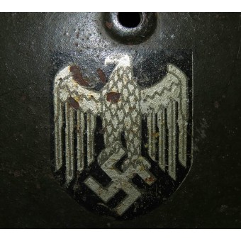 Wehrmacht Heer casque M35, question de type fin, ET62 simple autocollant. Espenlaub militaria
