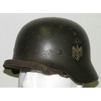 Wehrmacht Heer M35 casco, tipo di problema in ritardo, singolo ET62 decalcomania. Espenlaub militaria