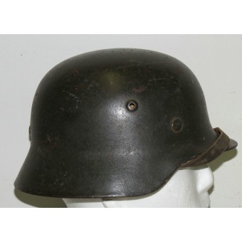 Wehrmacht Heer M35 Helm, late typen probleem, enkele decal et62. Espenlaub militaria