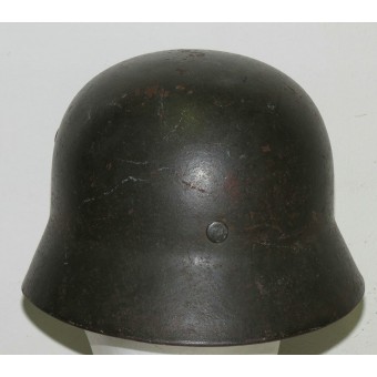 Wehrmacht Heer M35 Helm, late typen probleem, enkele decal et62. Espenlaub militaria