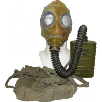 Gasmaske BS mit Gummimaske ShM1, Filter MO-2 und Tragetasche. Espenlaub militaria