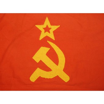 USSR cotton flag, pre-war or war period made, 143x73.. Espenlaub militaria