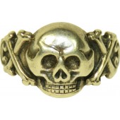 German traditional skull ring, sterling silver