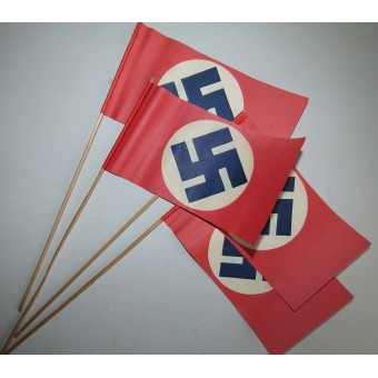 Tredje rikets patriotiska pappersflagga, 2 sidor. Storlek: 22x12 cm. Espenlaub militaria