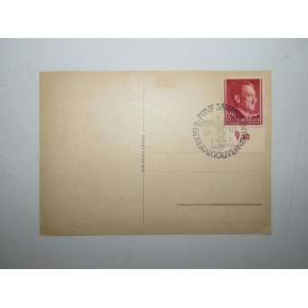 Почтовая открытка первого дня 5 Jahre Generalgouvernement Krakau 26.10.1944. Espenlaub militaria