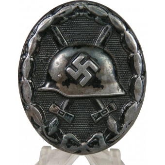 German WW2 wound badge in black, 32 Wilhelm Hobacher. Espenlaub militaria