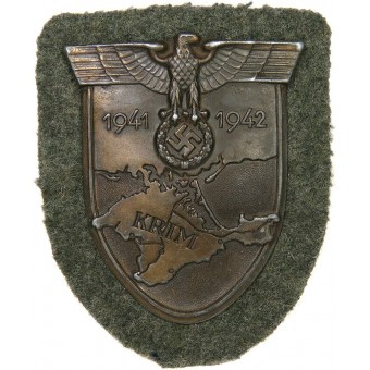 Krim 1941-1942 Ärmelschild, bronzierter Stahl. Espenlaub militaria