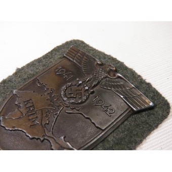 Krim escudo 1941-1942 manga, acero bronceada. Espenlaub militaria