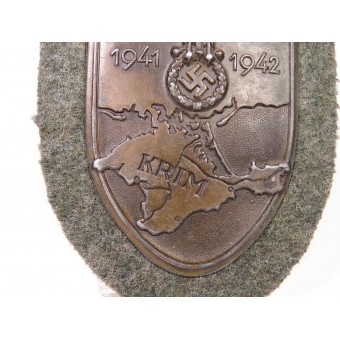 Krim 1941-1942 hihan kilpi, pronssinen teräs. Espenlaub militaria