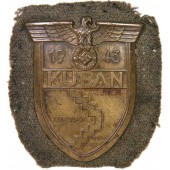 Bouclier de manche Kuban 1943, bon état, acier bronzé