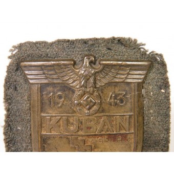 Kuban 1943 ärmsköld, bra skick, bronserat stål. Espenlaub militaria