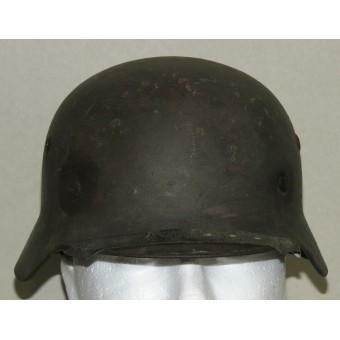 M35 SD Wehrmacht Heer stalen helm, gecamoufleerd, 291 infanterie div.. Espenlaub militaria