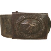 WW2 Combat Luftwaffe leather belt with steel buckle from maker - Ebberg & Co., Lüdenscheid