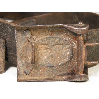 WW2 Combat ceinture en cuir Luftwaffe avec boucle en acier du fabricant - Ebberg & Co., Lüdenscheid. Espenlaub militaria