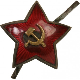 36 mm rukka punainen tähti päähineille. Espenlaub militaria