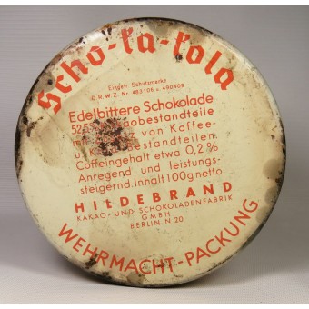 Het blik van Scho-Ka-Kola Chocolate voor Wehrmacht. Espenlaub militaria