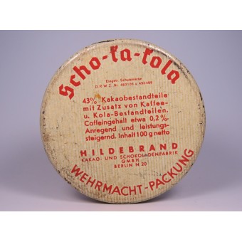 A can of German chocolate Scho-ka-Kola. November 1943 for the Wehrmacht. Espenlaub militaria