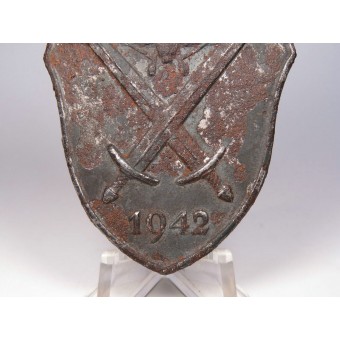 Demyansk sleeve shield 1942. Steel. Battlefield found. Espenlaub militaria