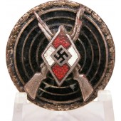 HJ Schießsportabzeichen - Scharfschützenabzeichen in Silber, markiert RZM M1/102