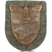 Нарукавный щит " Krim/ Крым 1941-1942". Цинк в бронзировании