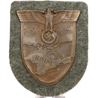 Krim / Crimea 1941-1942 escudo. Zinc en el bronceado. Espenlaub militaria