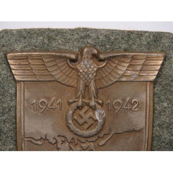 Bouclier Krim / Crimée 1941-1942. Le zinc en bronzant. Espenlaub militaria