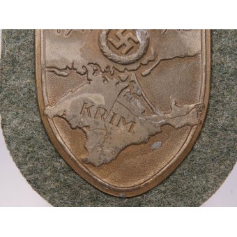 Bouclier Krim / Crimée 1941-1942. Le zinc en bronzant. Espenlaub militaria