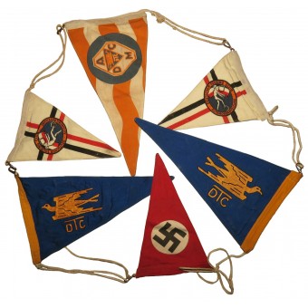 3ème Reich Set de 5 fanions Deutscher Touring Club - DTC. Espenlaub militaria