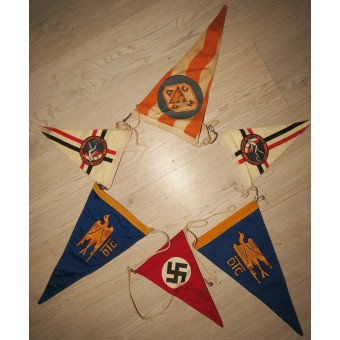3er Reich Juego de 5 banderines Deutscher Touring Club - DTC. Espenlaub militaria