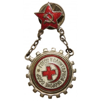 Badge Klaar voor de sanitaire verdediging van de USSR Nr. E65902 У. П. П. Ленобл /РОКК. Espenlaub militaria