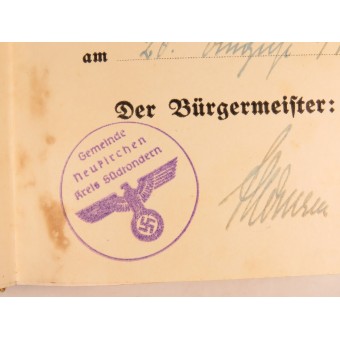 Adolf Hitler -kirja Mein Kampf. Häälahja Südtondern-neukirchenin alue. Espenlaub militaria