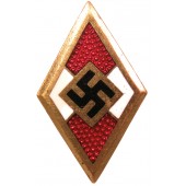 HJ membership badge in gold "B" marked M1/120 RZM by Deumer