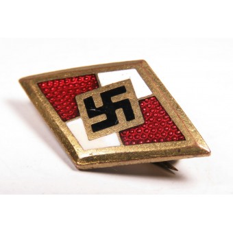 Badge di abbonamento HJ in oro B contrassegnato M1/120 RZM di Deumer. Espenlaub militaria