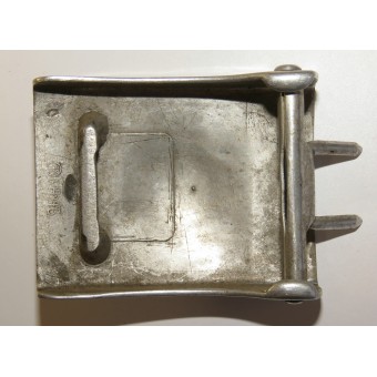 Fibbia in alluminio della Gioventù hitleriana su una cintura da combattimento in pelle del 1938. Espenlaub militaria