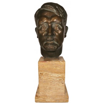 Buste en bronze dAdolf Hitler als Führer und Reichskanzler, Ley/WMF. Espenlaub militaria