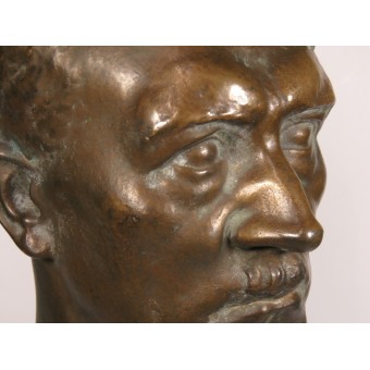 Buste en bronze dAdolf Hitler als Führer und Reichskanzler, Ley/WMF. Espenlaub militaria
