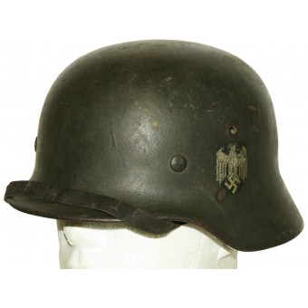 Стальной шлем образца 1940 года EF 64/22701 однодекальный. Espenlaub militaria