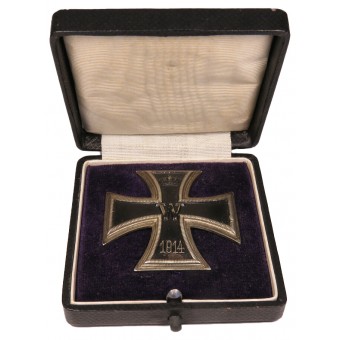 Iron Cross, First Class 1914. One-piece made. Cased. Espenlaub militaria