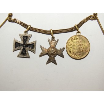 Miniature Award Pendant with Three Decorations. Espenlaub militaria