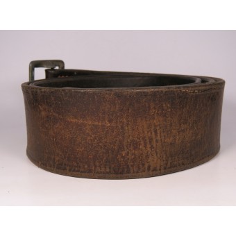 Brown Leather Belt for Command Staff with Double-Prong Zinc Buckle. Espenlaub militaria