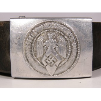 Hitler Youth Leather Belt with Aluminum Buckle and Motto Blut und Ehre!. Espenlaub militaria