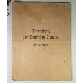 Den tyska moderens hederskors i brons med kuvert. Donner.. Espenlaub militaria