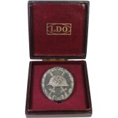 Gebonden badge in zilver 1939 LDO L/11 met etui