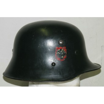 Zwarte Oostenrijkse M 16 Polizei stalen helm. Espenlaub militaria