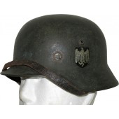 M 35 Wehrmacht Heer dubbeldekalhjälm i fält grov camo